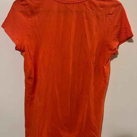 James Perse Orange SHEER SLUB CASUAL V NECK T-SHIRT Size 3 - Picture 2 of 6